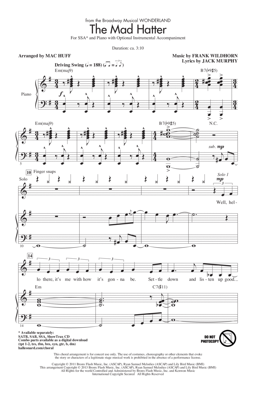 The Mad Hatter SSA scores gallery preview page 1