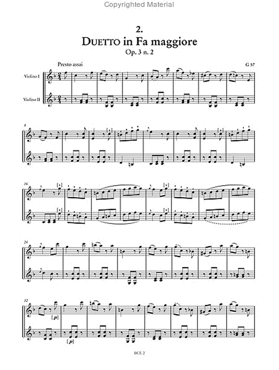 Opera Omnia. Vol. XXIX: 6 Duets Op. 3 (G 56-61)