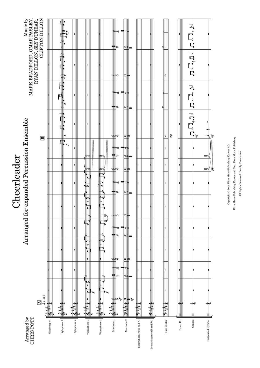 Cheerleader Percussion Ensemble scores gallery preview page 2