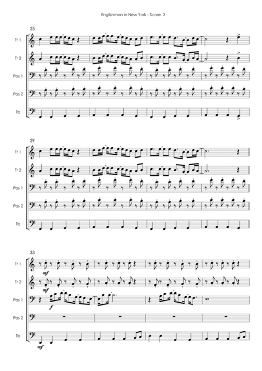 Englishman In New York Englishman In New York School and Community scores gallery preview page 3