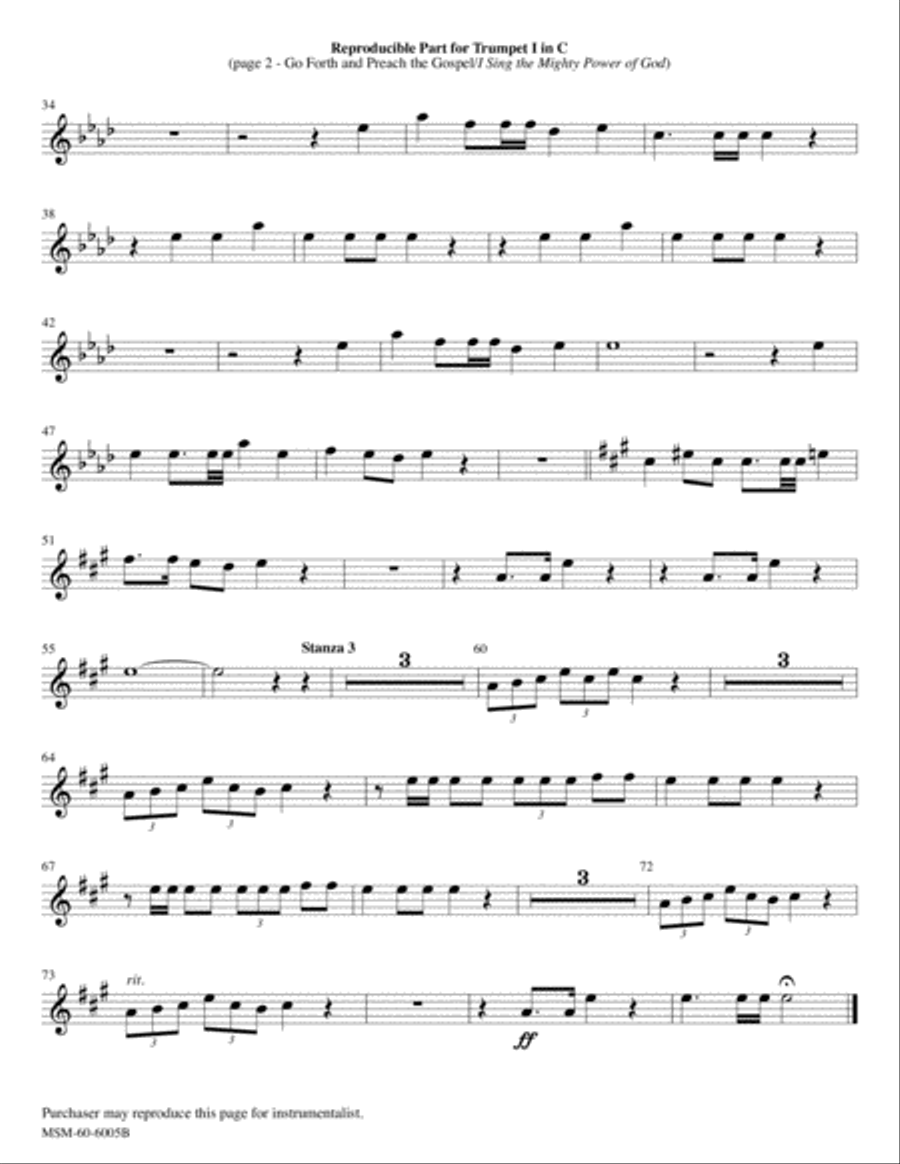 Go Forth and Preach the Gospel I Sing the Mighty Power of God Choir scores gallery preview page 4