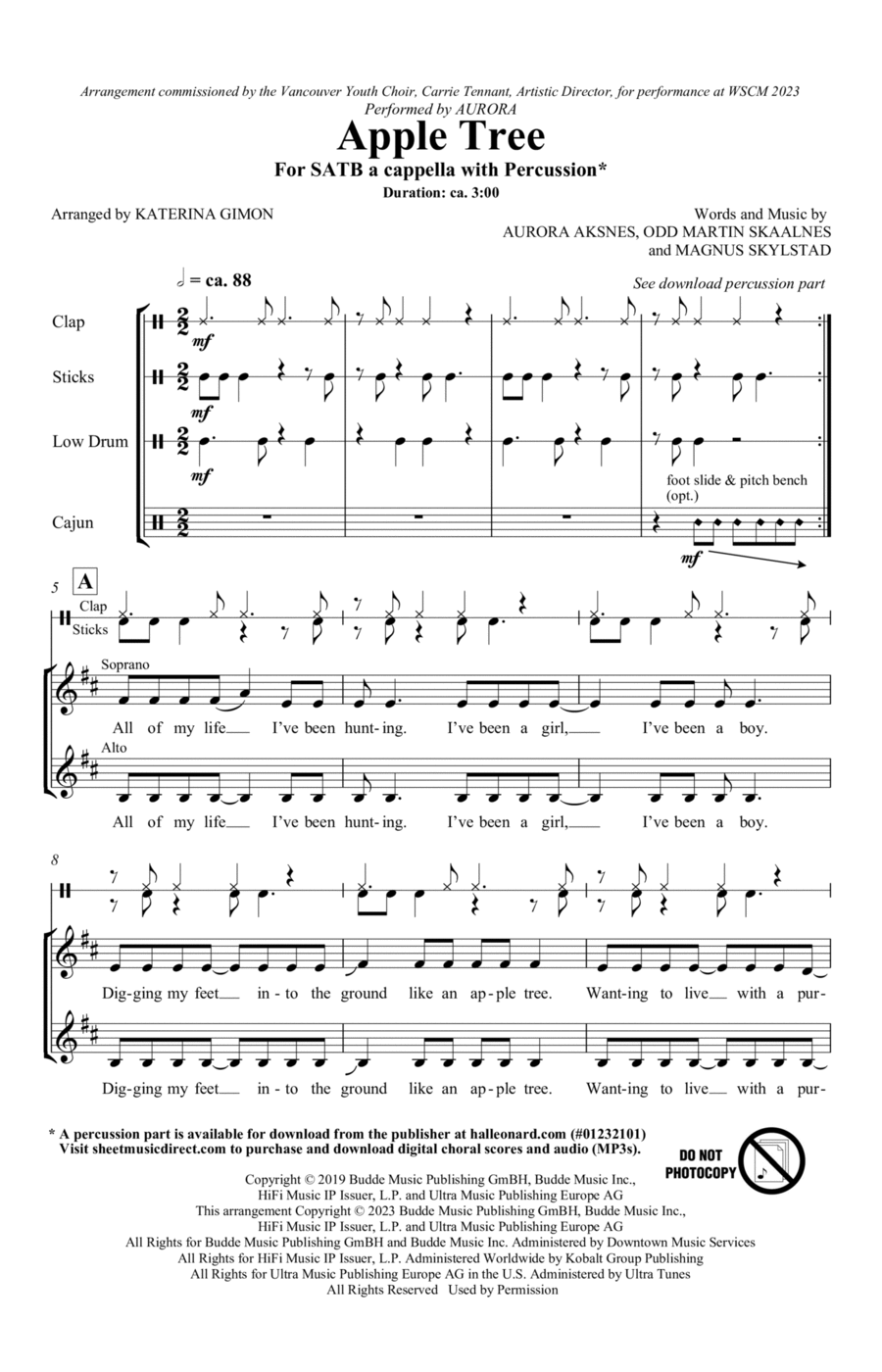 Apple Tree (arr. Katerina Gimon) 4-Part scores gallery preview page 1