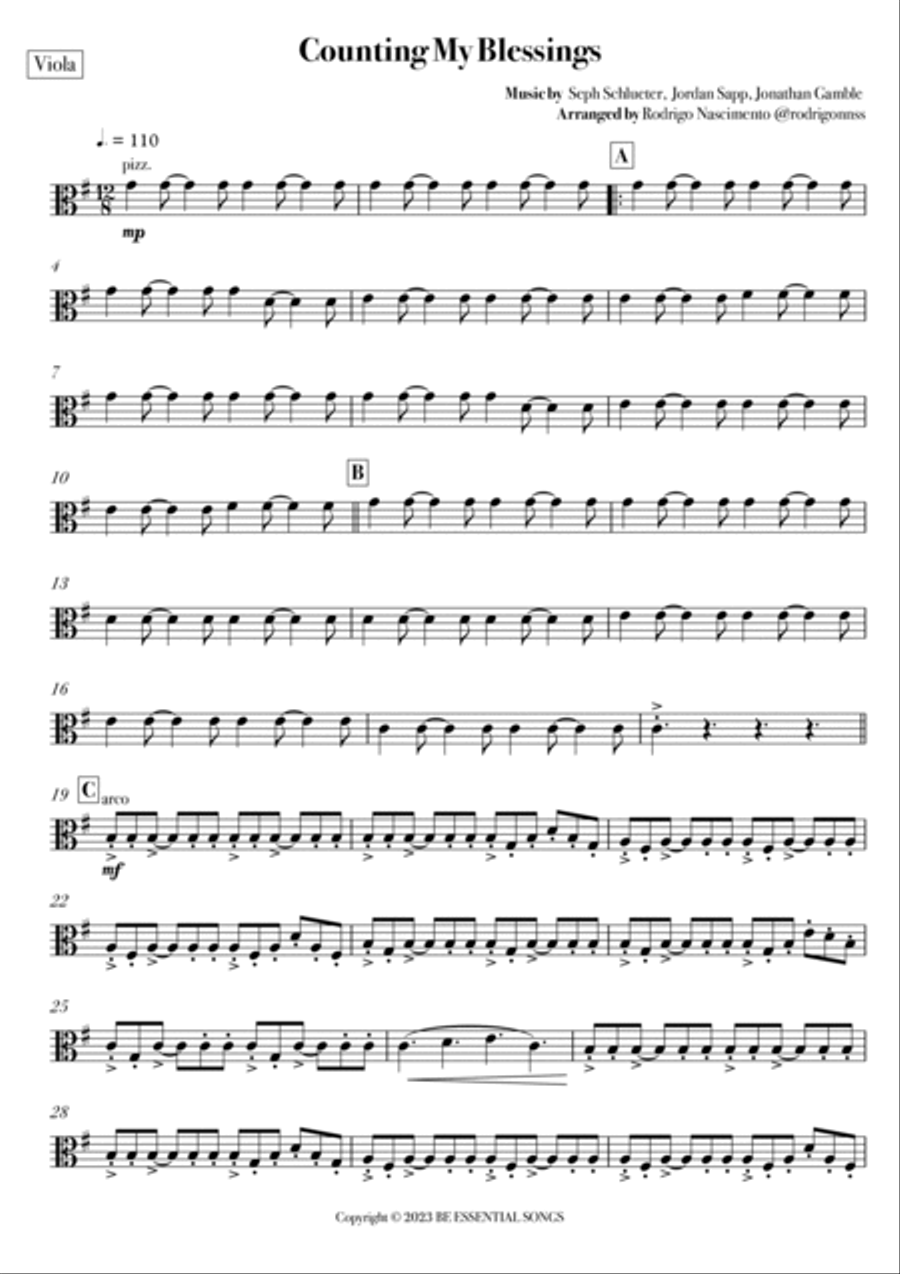 Counting My Blessings String Quartet scores gallery preview page 5