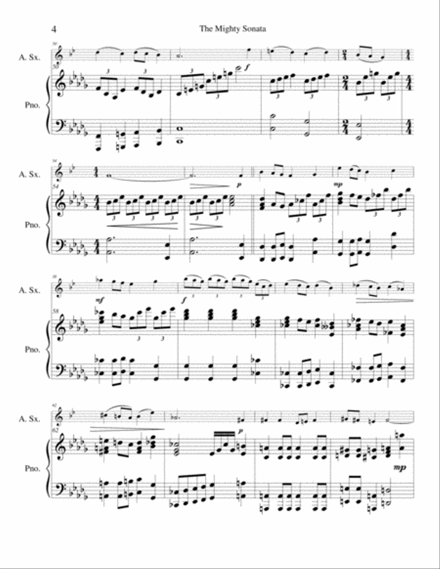 (I Sing The Mighty Power Of God & A Mighty Fortress Is Our God) The Mighty Sonata - Alto Saxophone Alto Saxophone scores gallery preview page 5