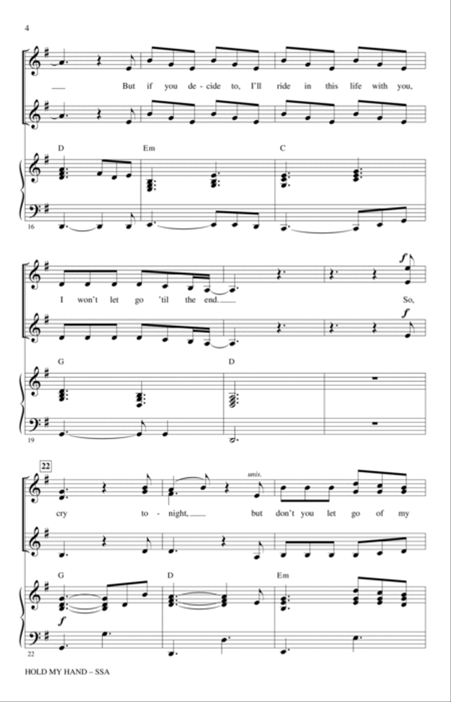 Hold My Hand (from Top Gun: Maverick) (arr. Mac Huff) SSA scores gallery preview page 3