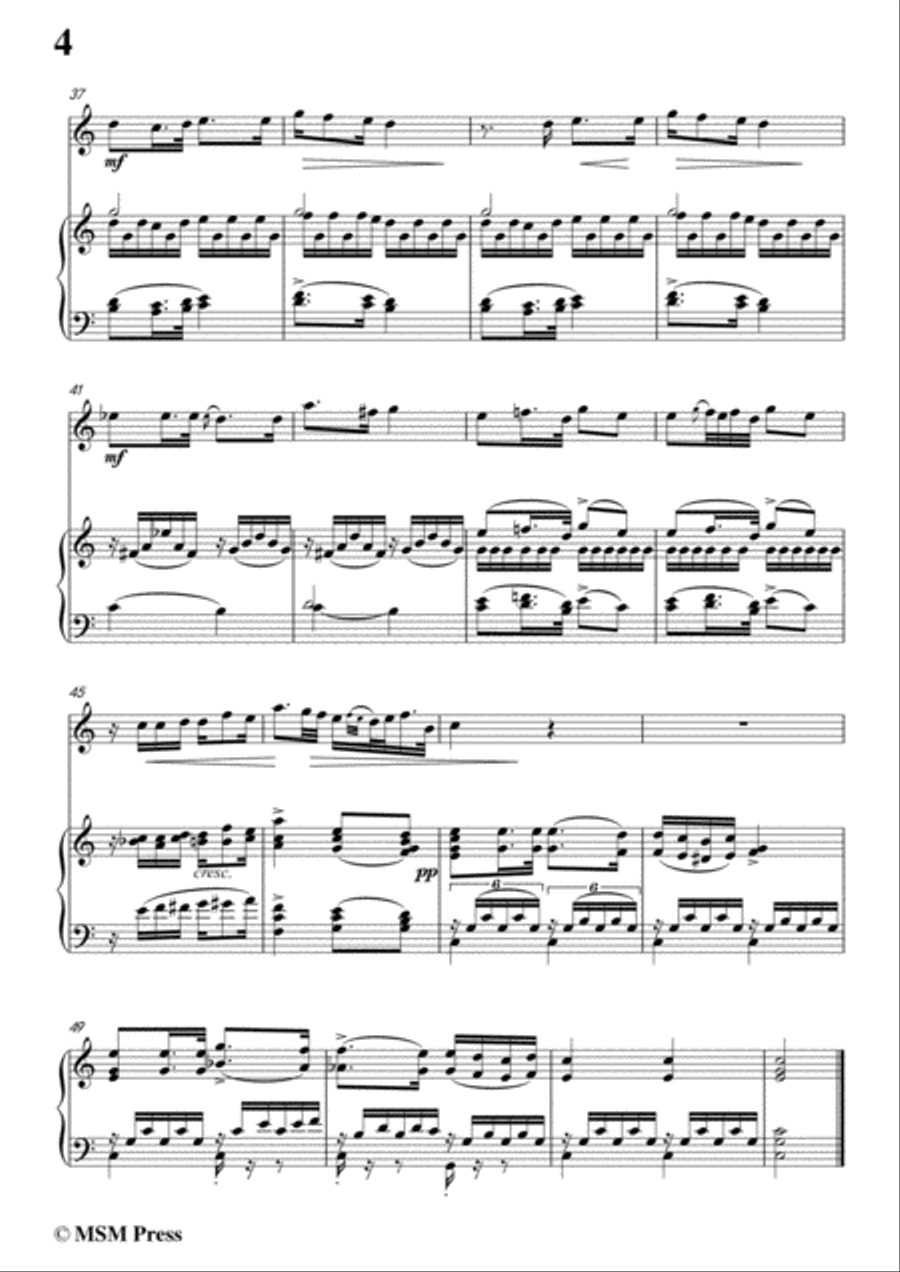 Schubert-Frühlingsglaube,for Flute and Piano Flute Solo scores gallery preview page 6