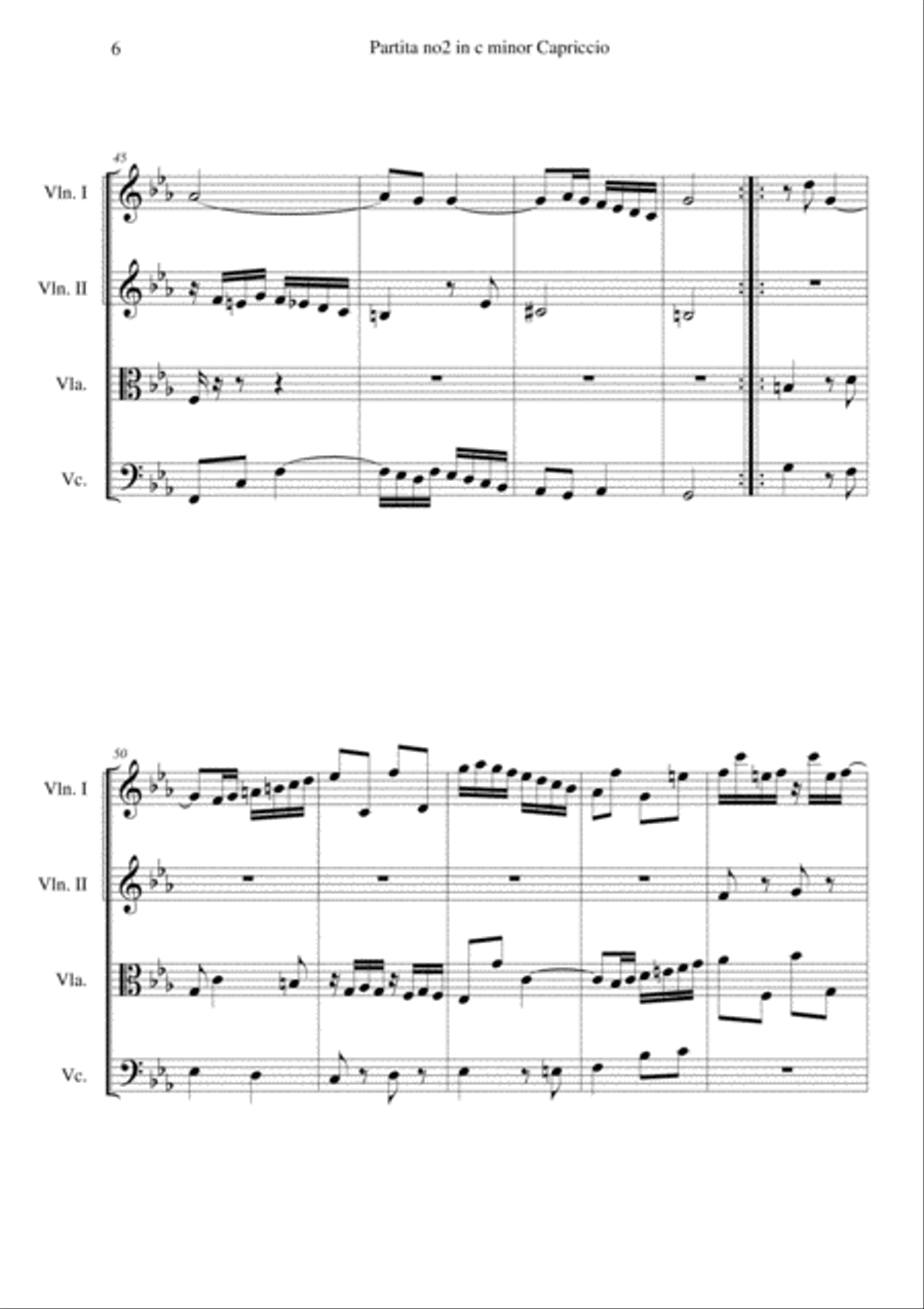 Capriccio from Partita No.2 in C minor, BWV 826 Cello scores gallery preview page 6