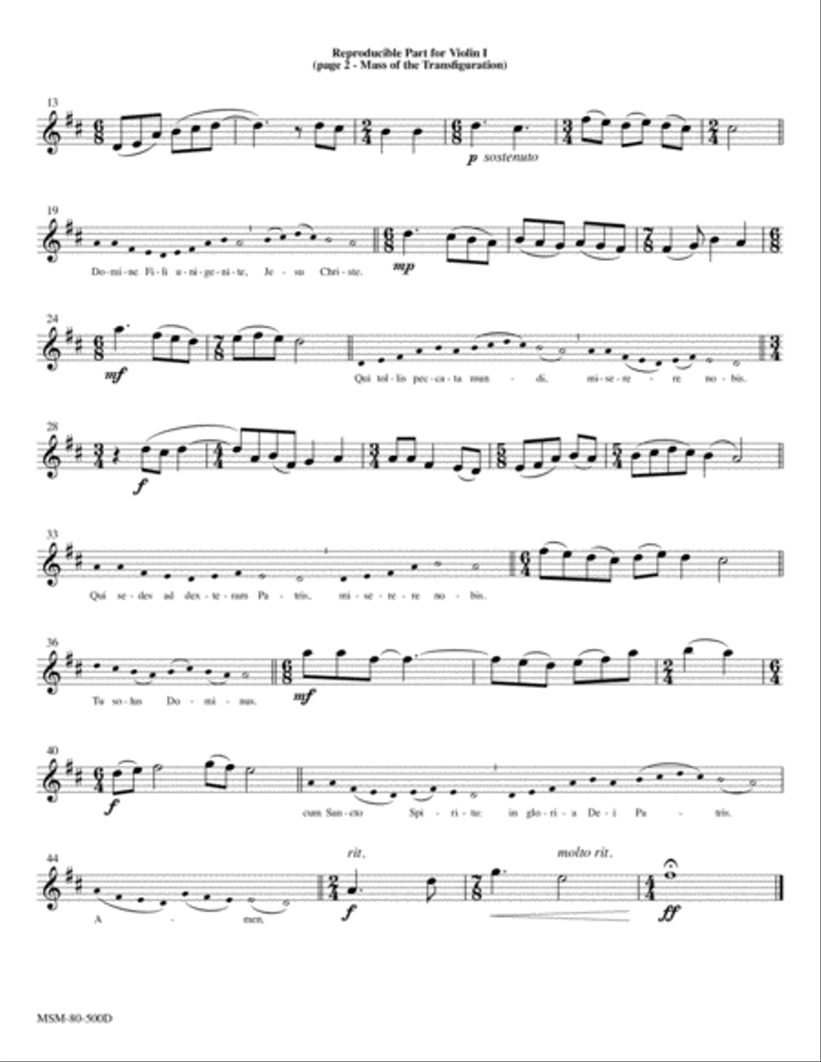 Mass of the Transfiguration (Downloadable String Parts) Choir scores gallery preview page 2