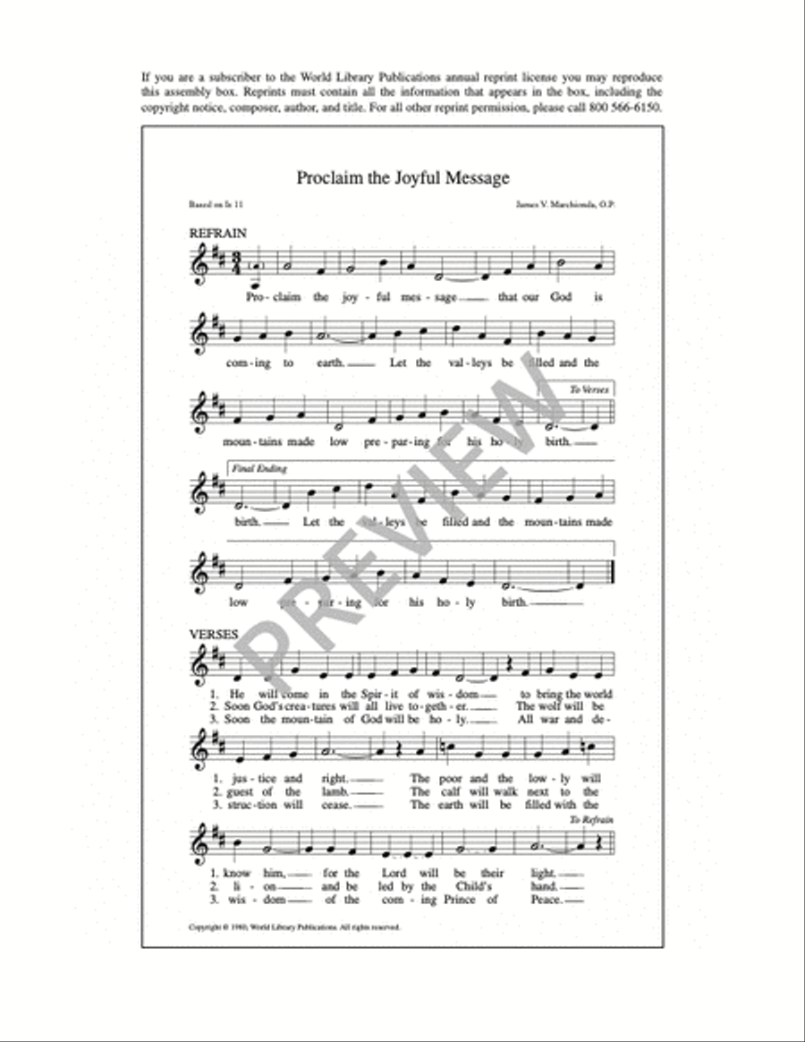 Proclaim the Joyful Message / Cry Out With Joy and Gladness 4-Part scores gallery preview page 4