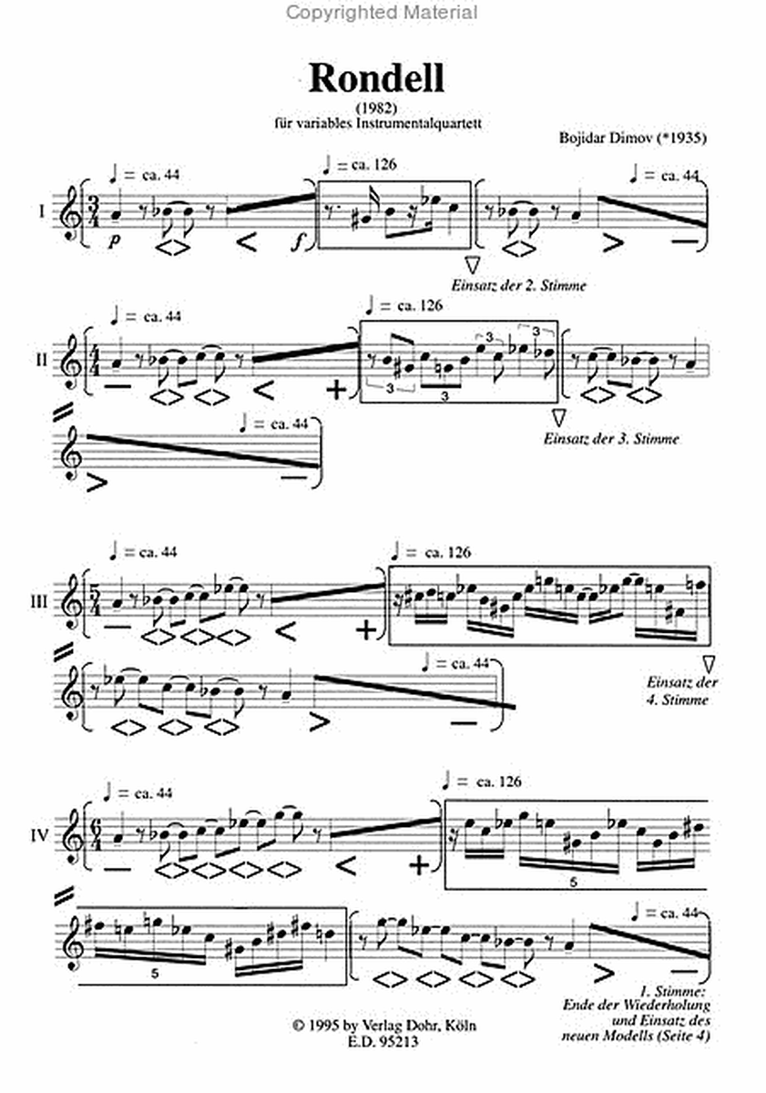 Rondell für variables Instrumentenquartett (1982)