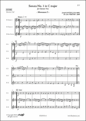 Book cover for Sonata No. 1 In C Major - Mvt 3