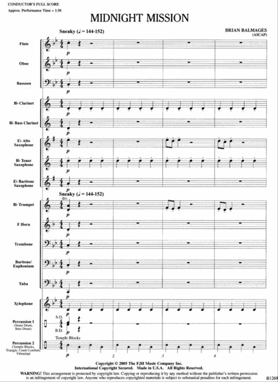 Midnight Mission Midnight Mission Concert Band scores gallery preview page 2