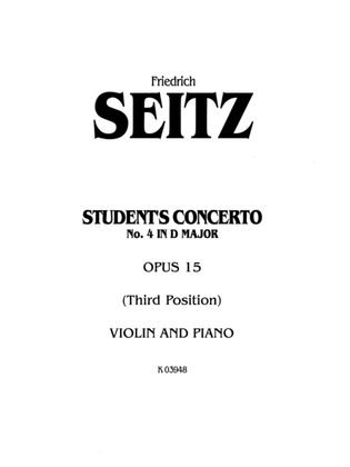 Book cover for Seitz: Student's Concerto No. 4 in D Major, Op. 15