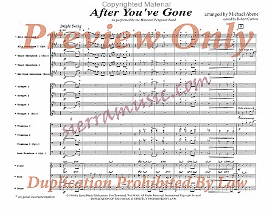 After You've Gone Big Band scores gallery preview page 2