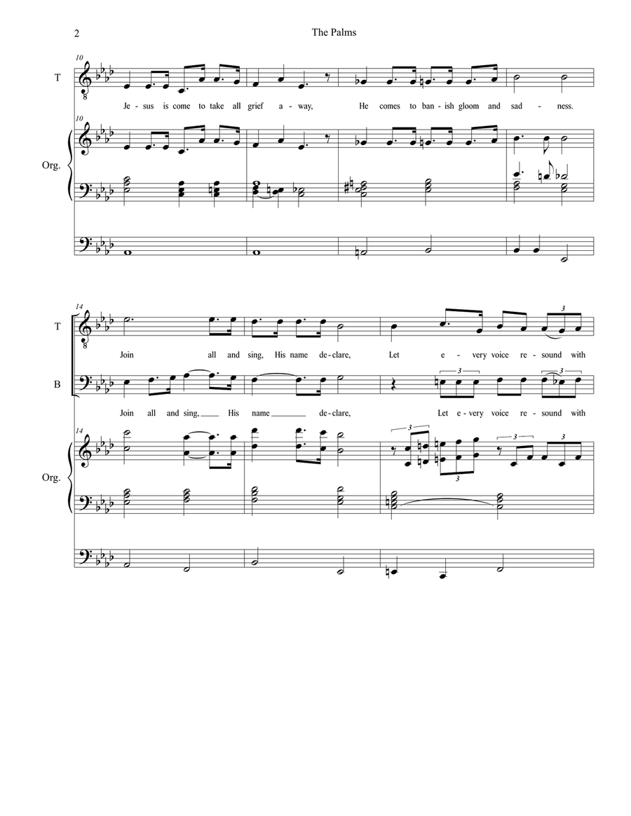 The Palms (Duet for Tenor and Bass solo) Tenor Voice scores gallery preview page 2