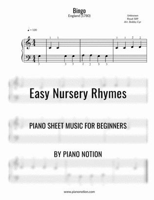 Book cover for Bingo (Easy Piano Solo)