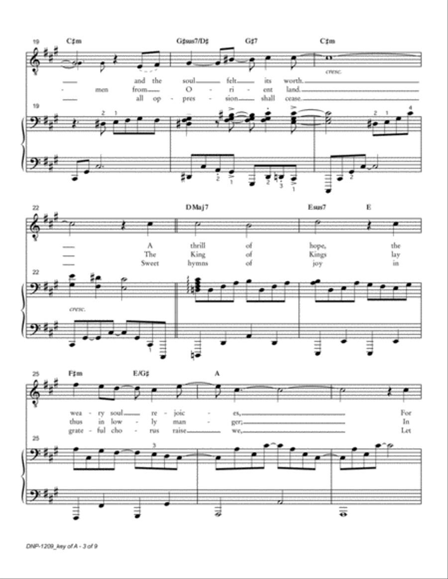 O HOLY NIGHT-new melodic and harmonic arrangement; Performance Tracks available Medium Voice scores gallery preview page 5