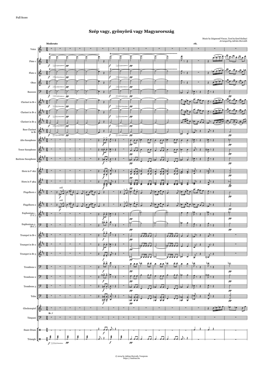 Szép vagy, gyönyörű vagy Magyarország Szép vagy, gyönyörű vagy Magyarország Concert Band scores gallery preview page 3