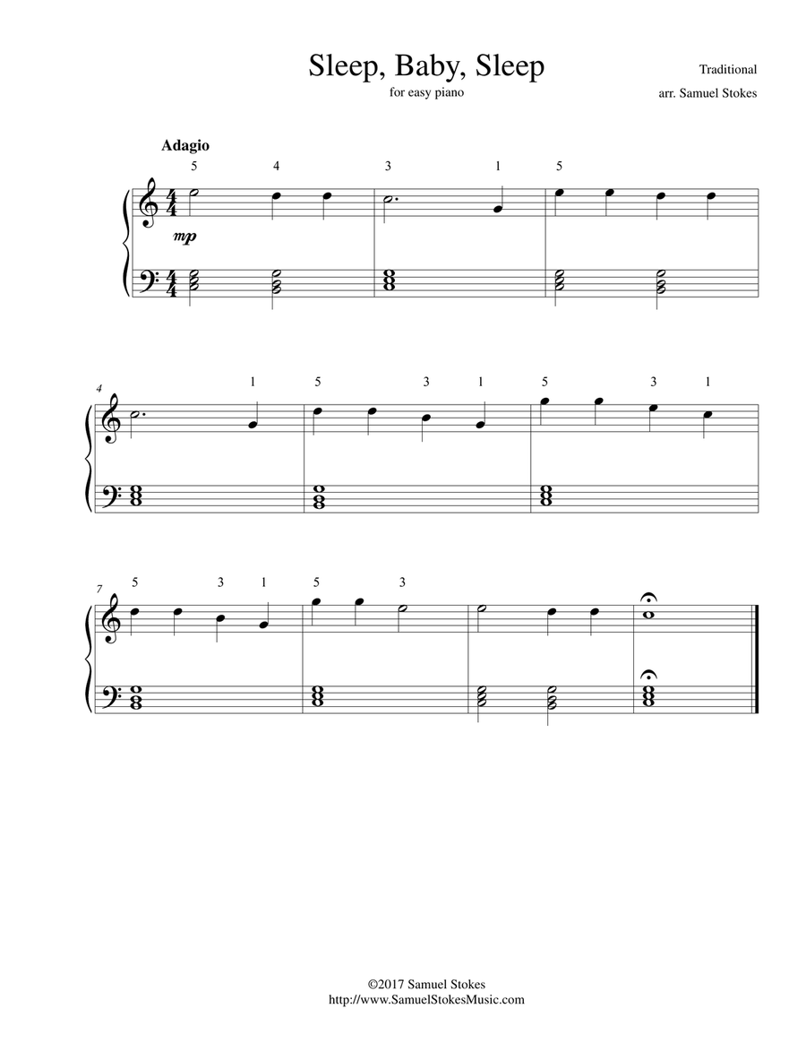 Sleep, Baby, Sleep - for easy piano Easy Piano scores gallery preview page 1