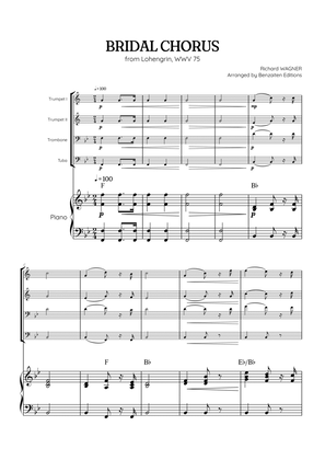 Wagner • Here Comes the Bride (Bridal Chorus) | brass quartet & piano accompaniment w/ chords