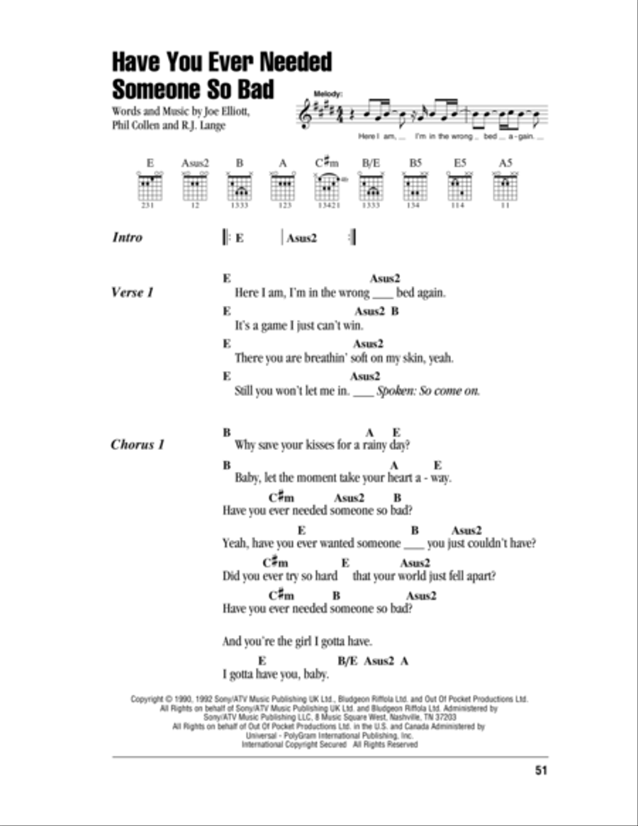 Have You Ever Needed Someone So Bad Acoustic Guitar scores gallery preview page 1