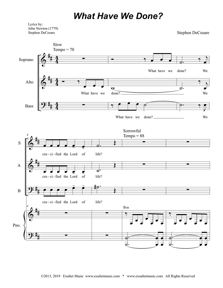 What Have We Done? (SAB) 3-Part scores gallery preview page 1