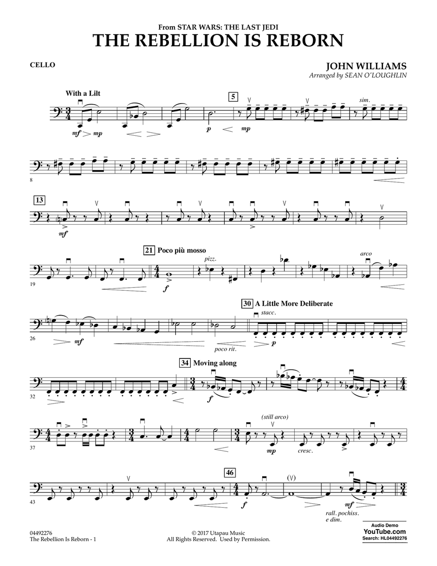 The Rebellion Is Reborn (from Star Wars: The Last Jedi) - Cello Orchestra scores gallery preview page 1
