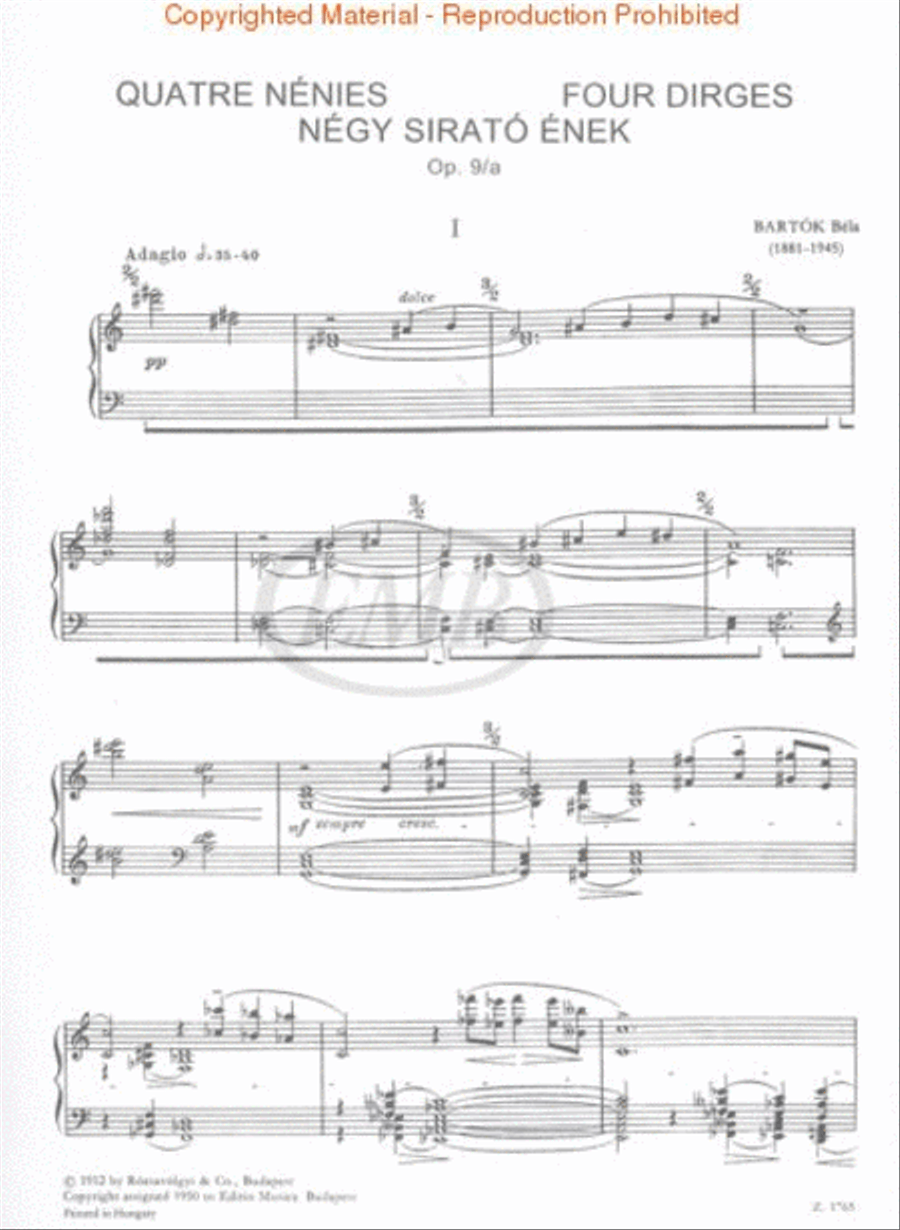 Four Dirges Op. 9a Piano Solo scores gallery preview page 2