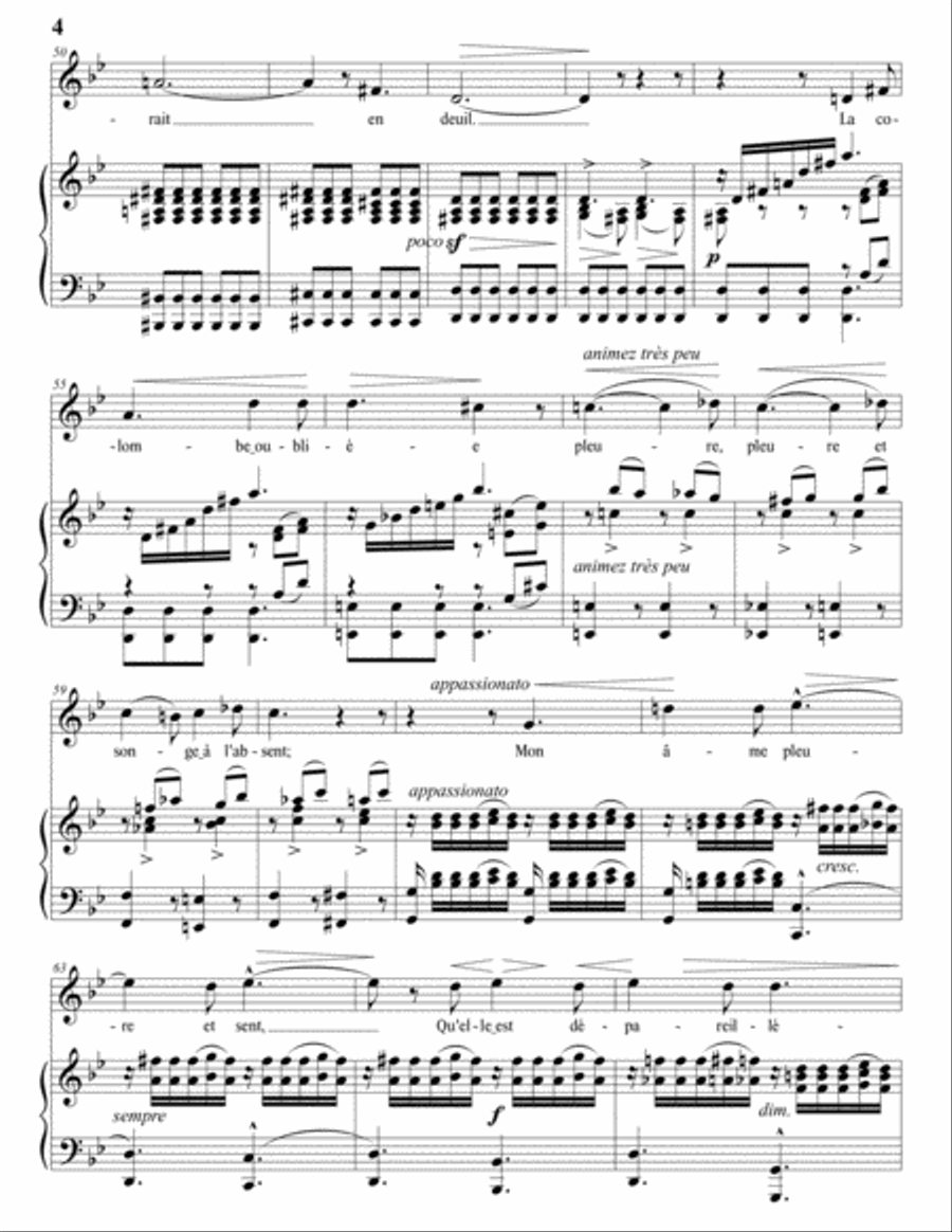 BERLIOZ: Sur les lagunes, Op. 7 no. 3 (transposed to F minor) Voice scores gallery preview page 5