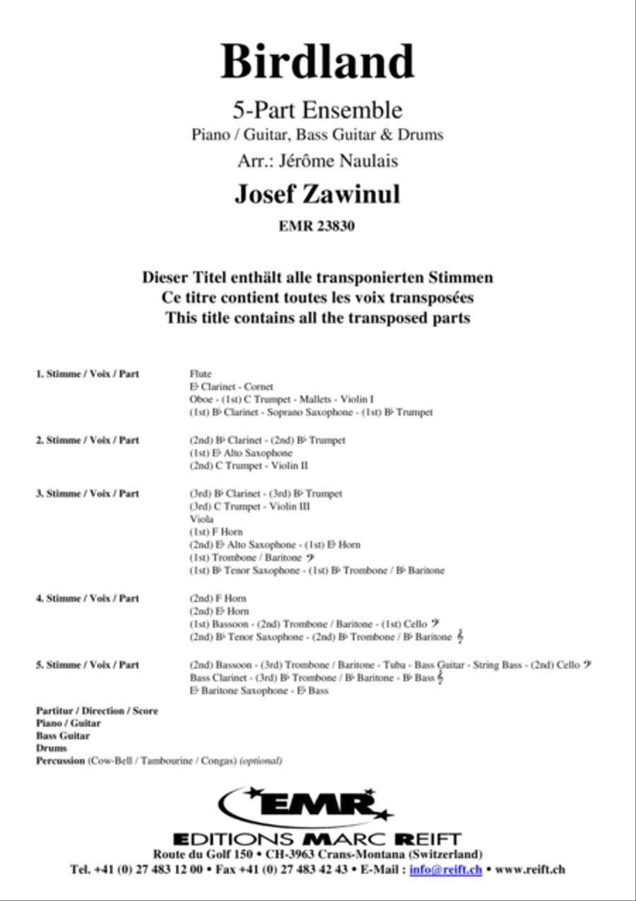 Birdland Birdland Brass Ensemble scores gallery preview page 2