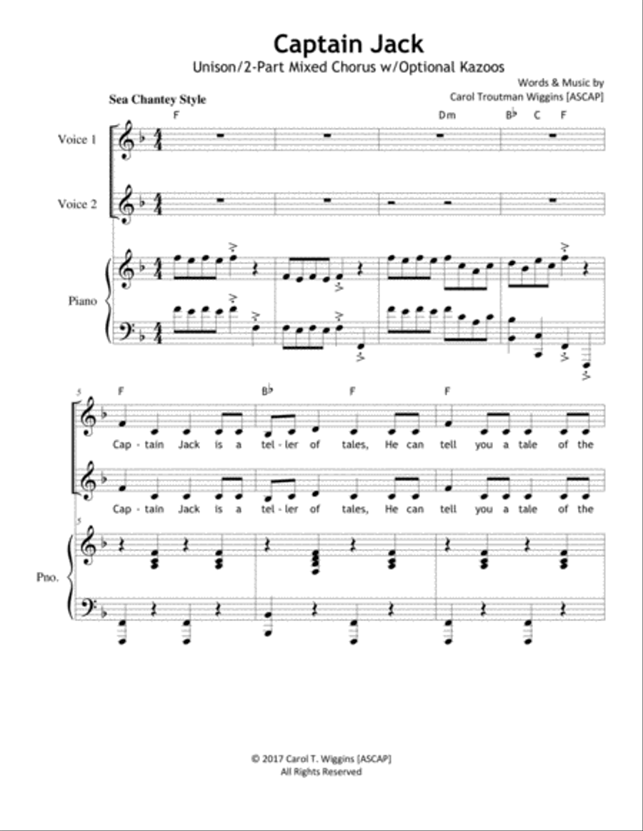 Captain Jack Captain Jack 2-Part scores gallery preview page 1