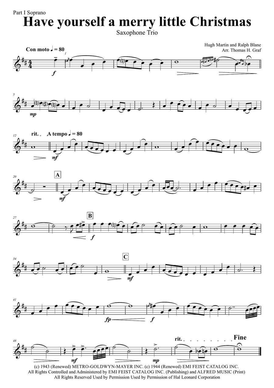 Have Yourself A Merry Little Christmas from MEET ME IN ST. LOUIS Woodwind Trio scores gallery preview page 5