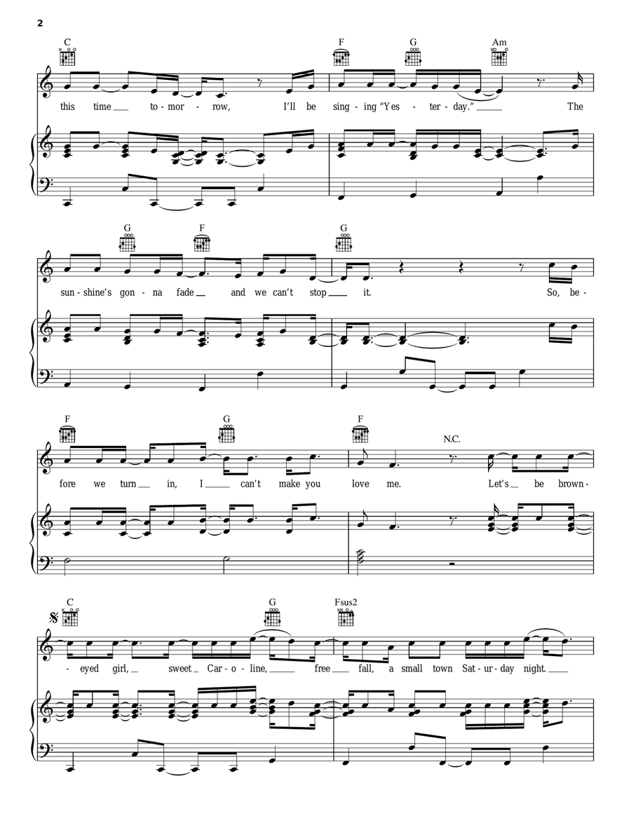 Song For Another Time Piano, Vocal, Guitar scores gallery preview page 2