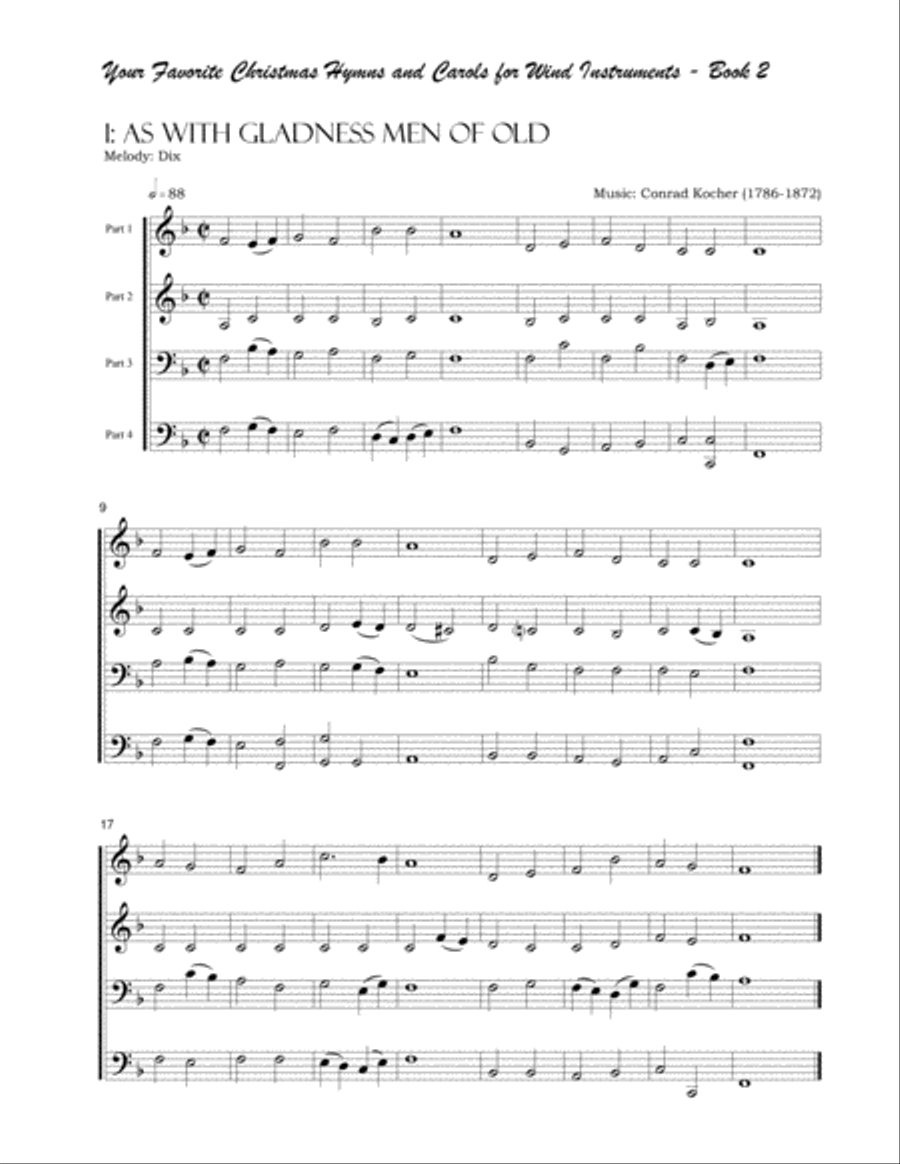 Your Favorite Christmas Hymns and Carols for Wind Instruments Book 2 Concert Band scores gallery preview page 4