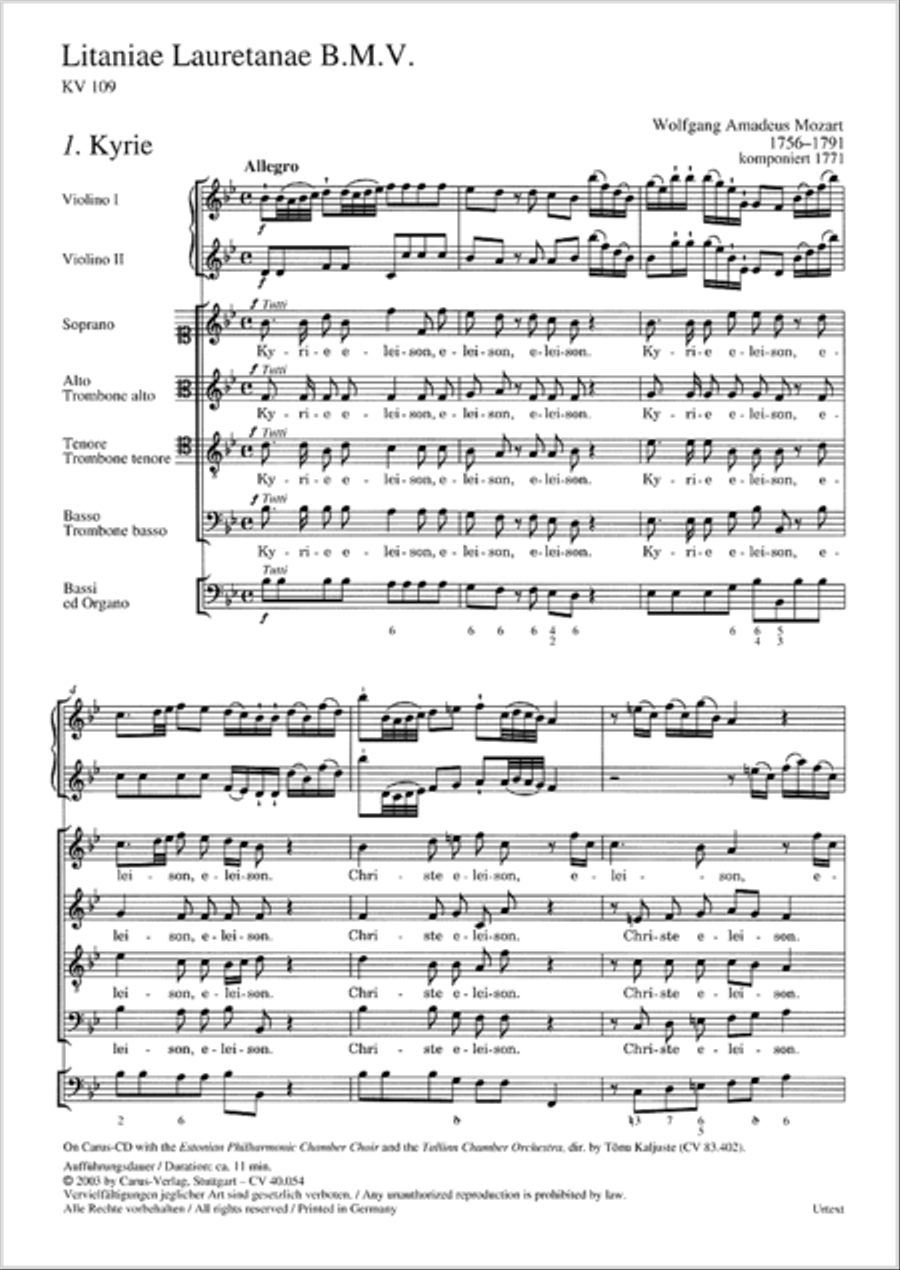 Litaniae Lauretanae B.M.V in B 4-Part scores gallery preview page 2