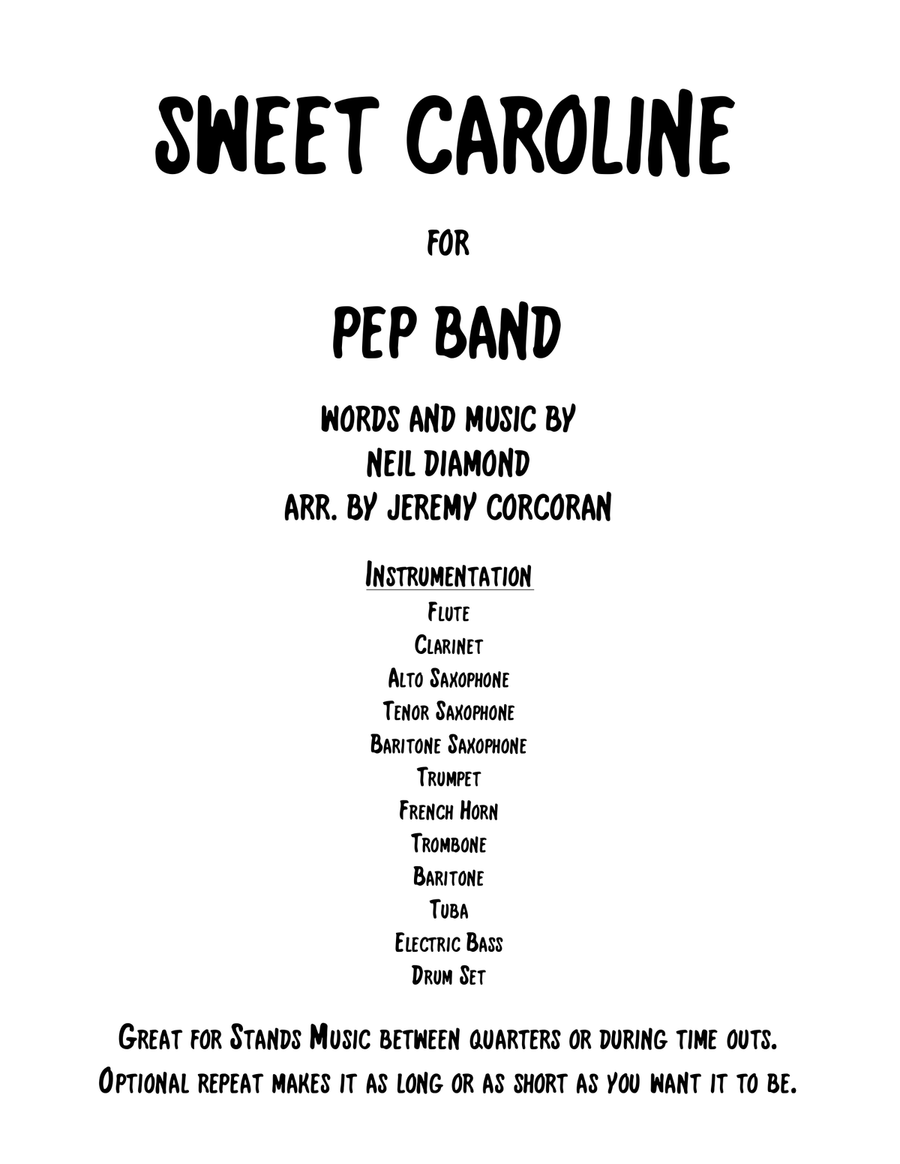 Sweet Caroline Sweet Caroline Small Ensemble scores gallery preview page 1