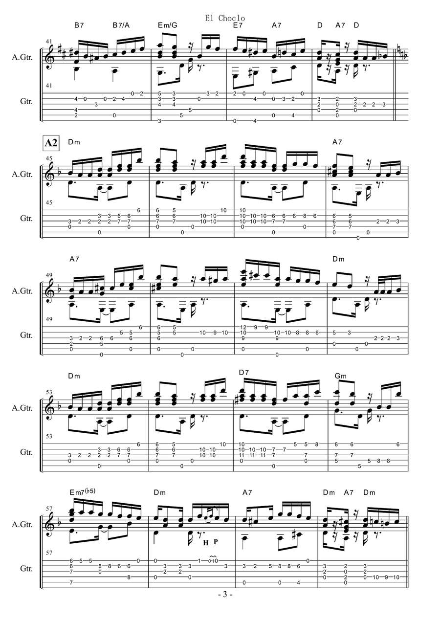 El Choclo (Fingerstyle guitar) Fingerpicking Guitar scores gallery preview page 3