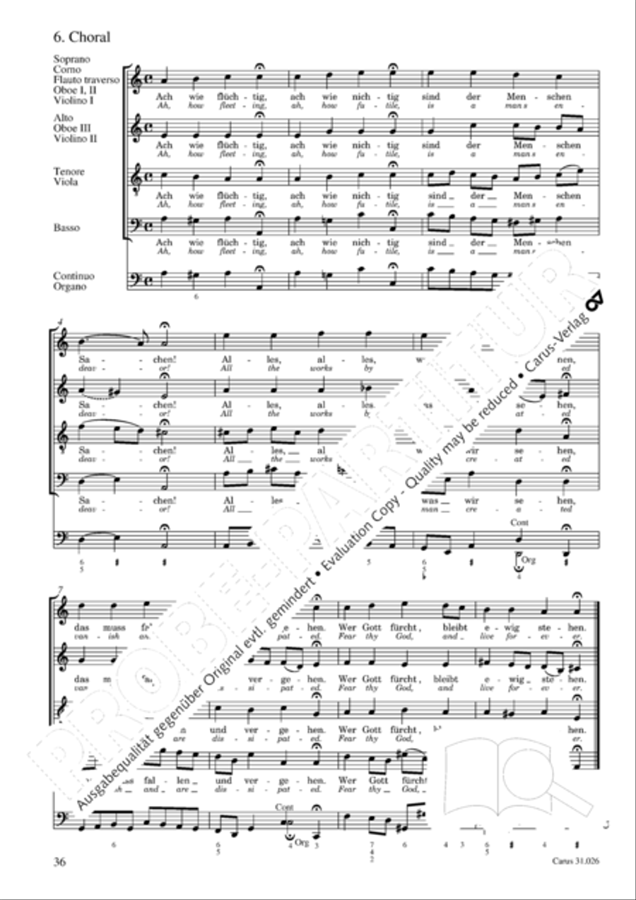 Ah, how fleeting, ah, how futile (Ach wie fluchtig, ach wie nichtig) 4-Part scores gallery preview page 37