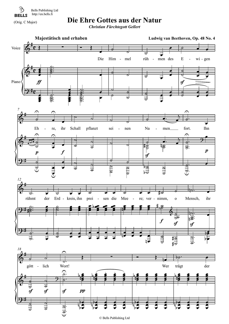 Die Ehre Gottes aus der Natur, Op. 48 No. 4 (G Major)