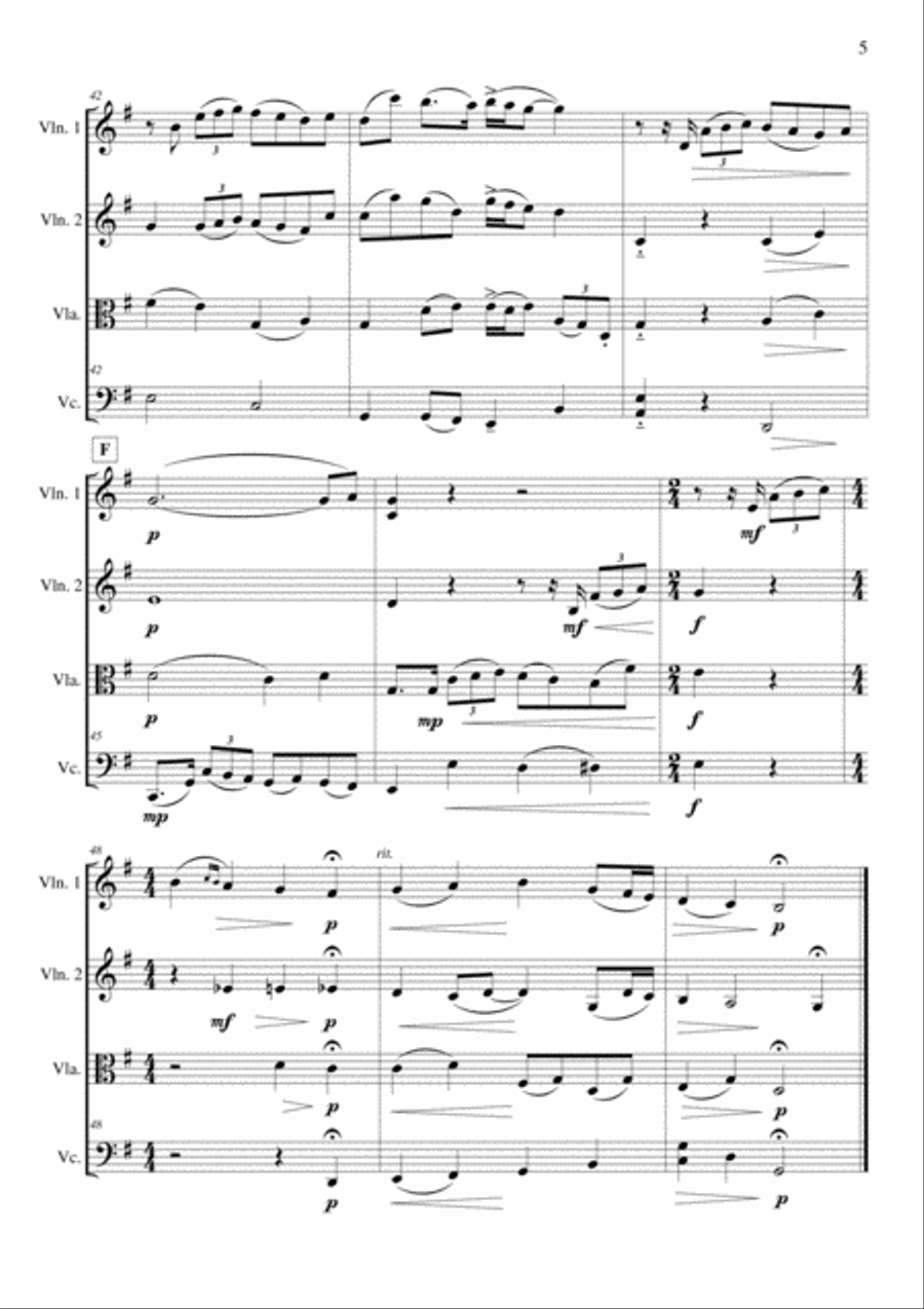 The Wind Beneath My Wings String Quartet scores gallery preview page 6