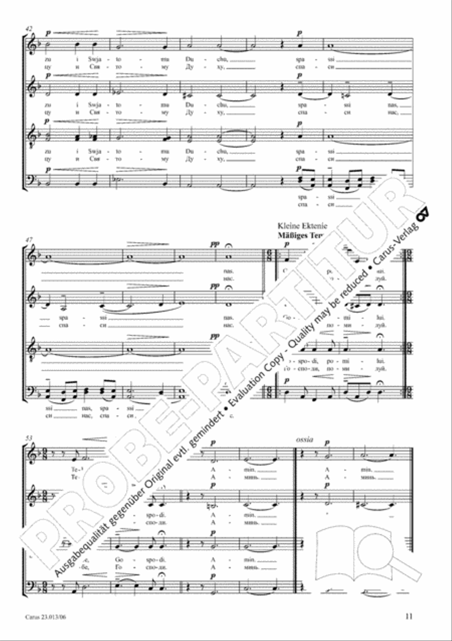 Liturgy of St. John Chrysostom op. 31 for mixed choir a cappella (Chrysostomos-Liturgie op. 31 fur Chor a cappella mit singbarem deutschem Text) A Cappella scores gallery preview page 12