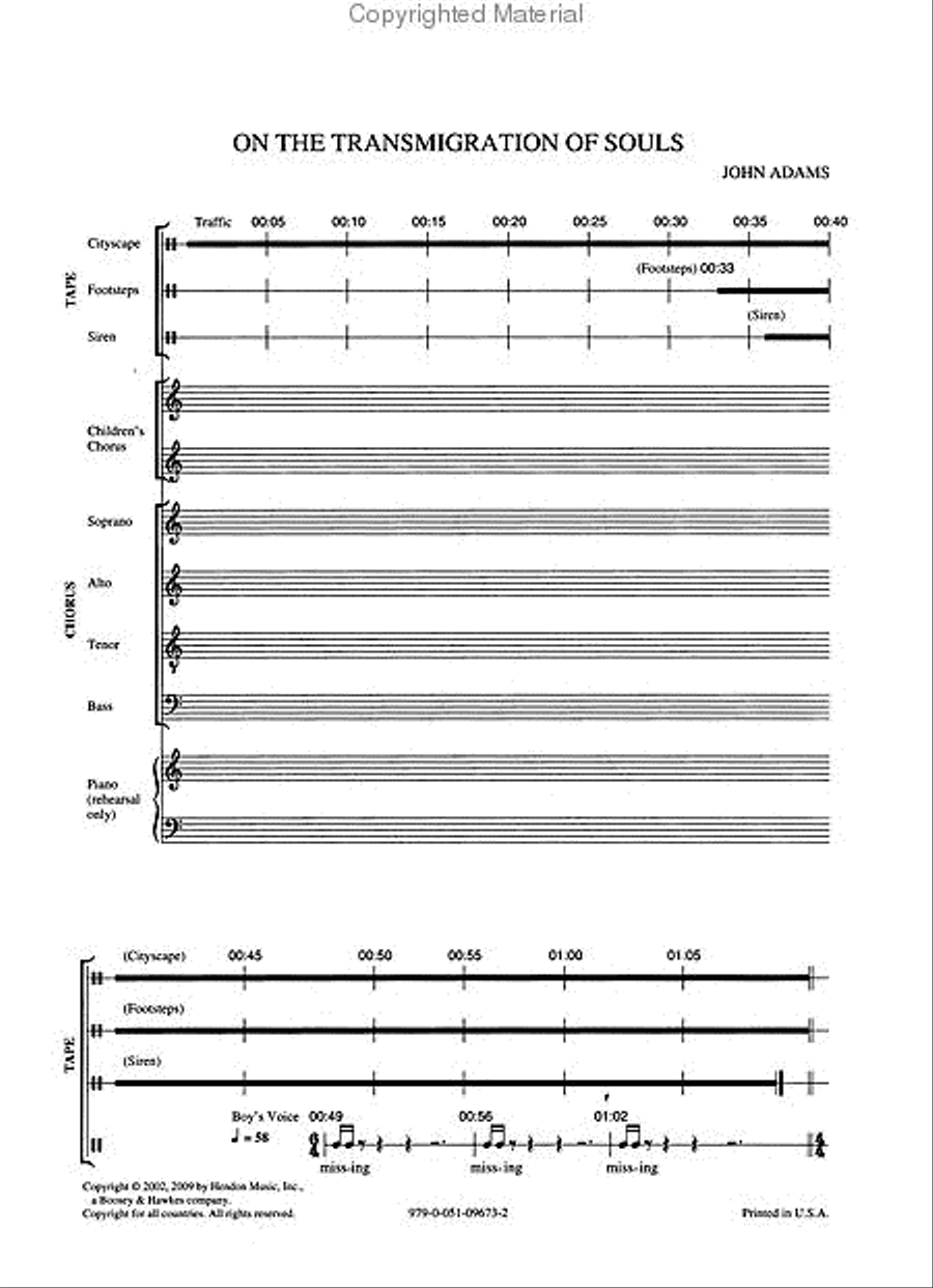On the Transmigration of Souls 4-Part scores gallery preview page 2