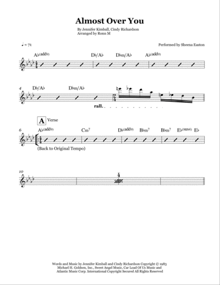 Almost Over You Almost Over You Small Ensemble scores gallery preview page 2