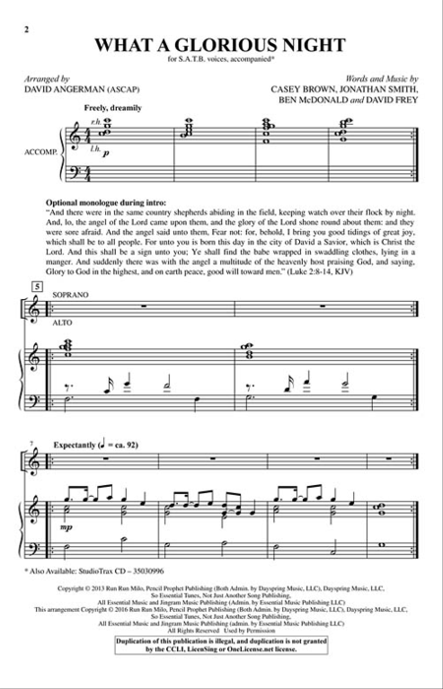 What a Glorious Night Choir scores gallery preview page 2