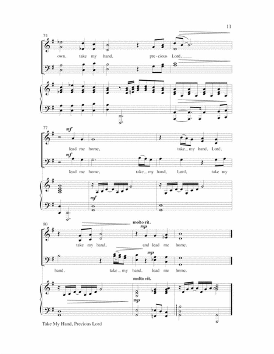 Take My Hand, Precious Lord 4-Part scores gallery preview page 12