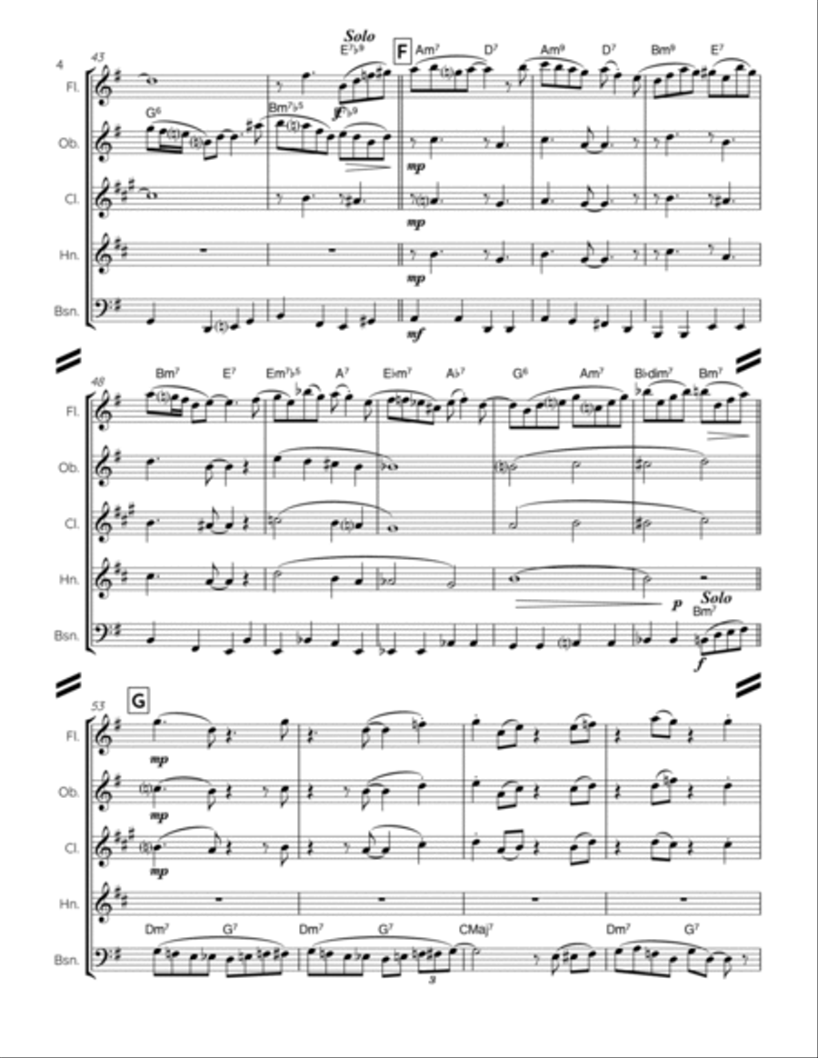 Satin Doll Woodwind Quintet scores gallery preview page 5
