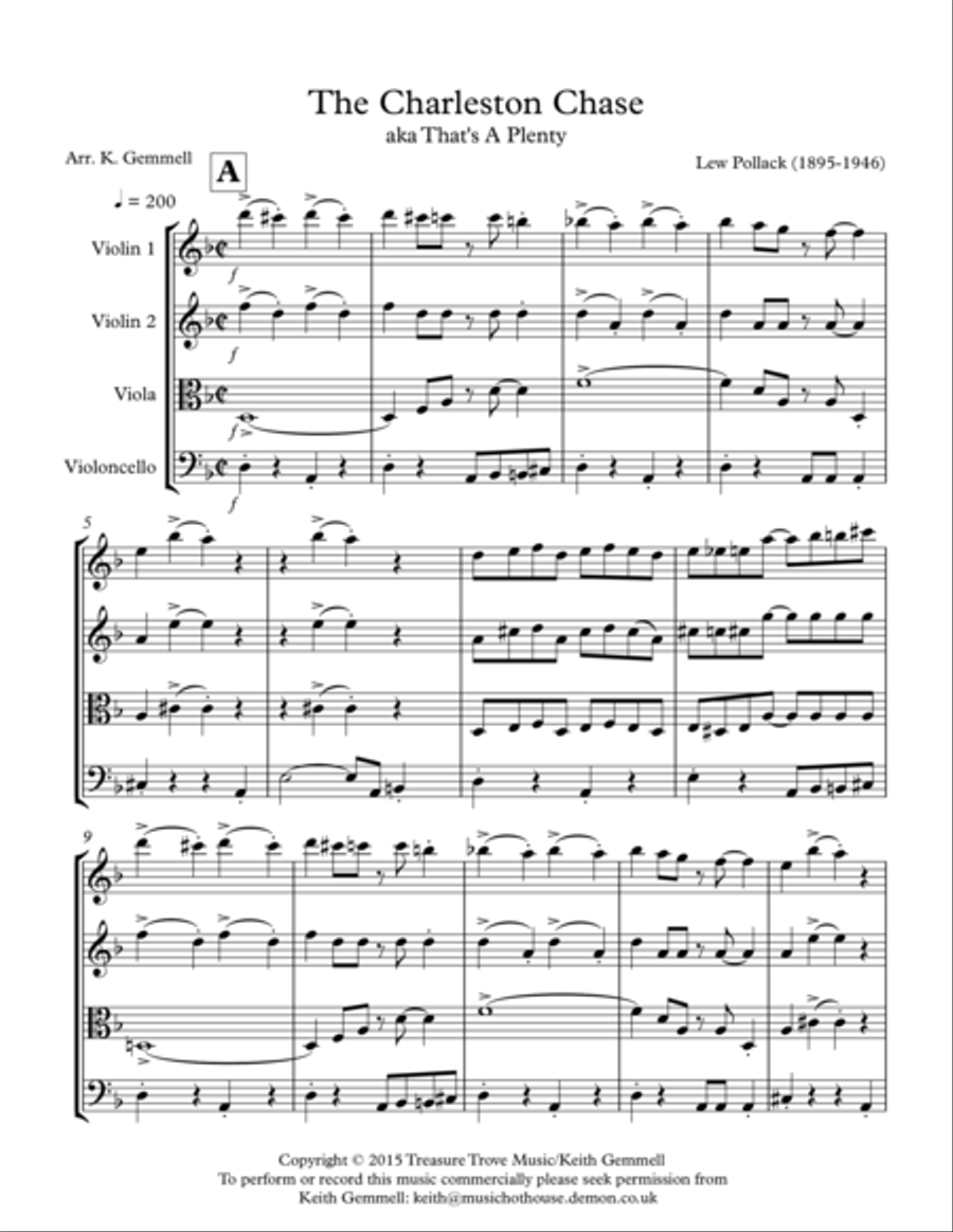 That's A Plenty: String Quartet String Quartet scores gallery preview page 1