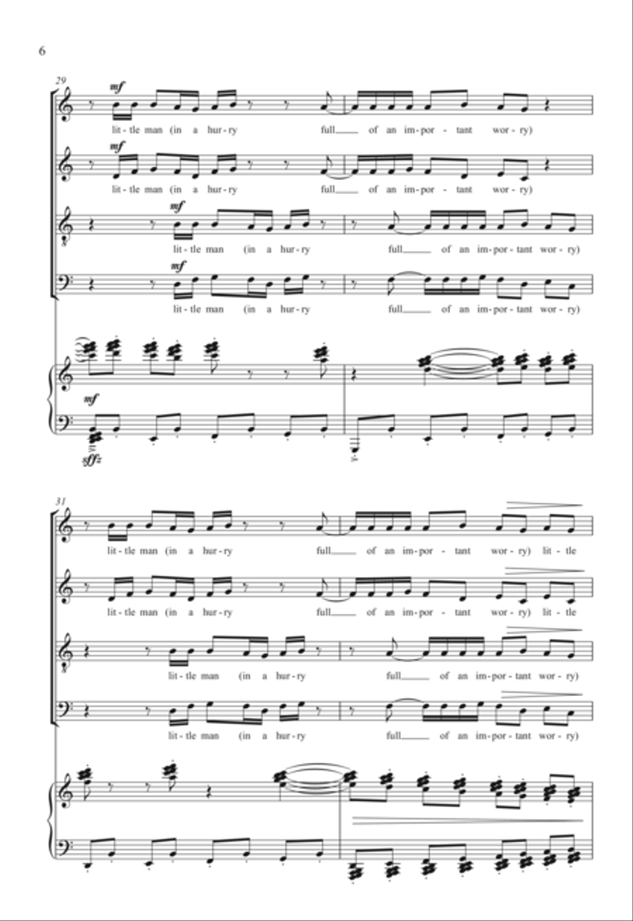 Little Man In A Hurry (From 'The City And The Sea') 4-Part scores gallery preview page 6
