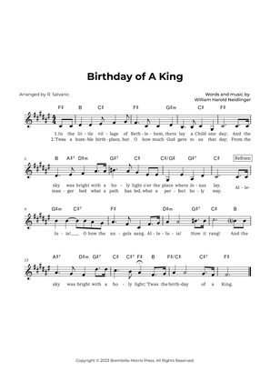 Birthday of A King (Key of F-Sharp Major)