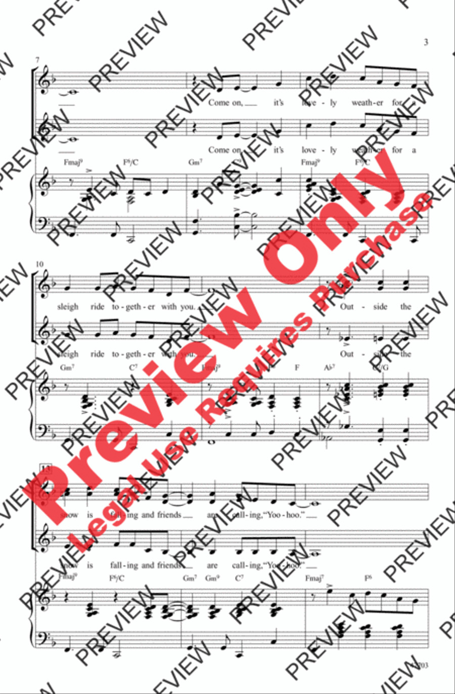 Sleigh Ride Sleigh Ride Women's Choir scores gallery preview page 3